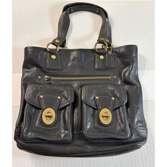 COACH XL Gigi 65th Anniversary Legacy Leather Tote, Black Great Condition, 11131 - Picture 2 of 13
